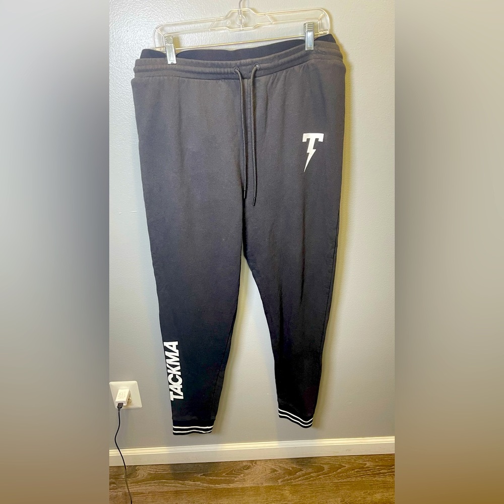 Tackma Men's Pull On Jogger Sweatpants Black‎ Size 2XL